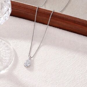 Elegant Silver Necklace with Teardrop Pendant